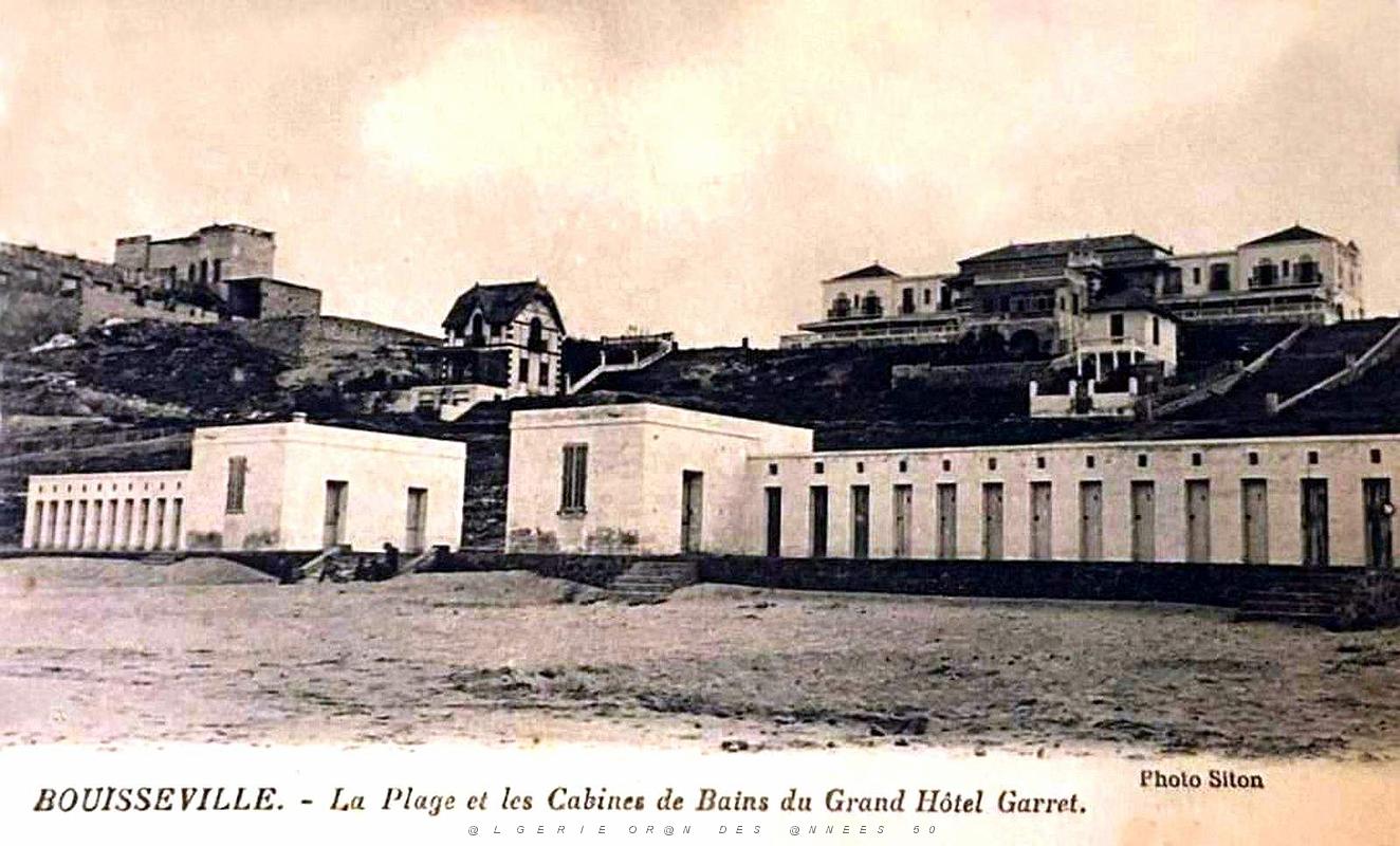 Bouisseville - La Plage et les Cabines de bains du Grand Hotel Garett1928.jpg